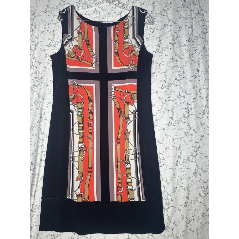 EVA VARRO Belt‎ Print Patterned Stretchy Sleeveless Dress | Tagged Size: L